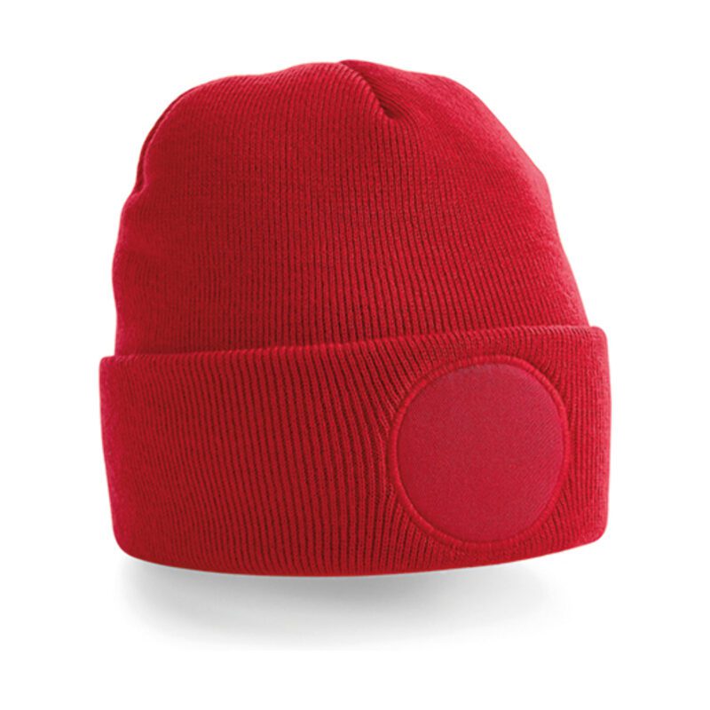 Beechfield Circular Patch Beanie Classic Red ONE SIZE