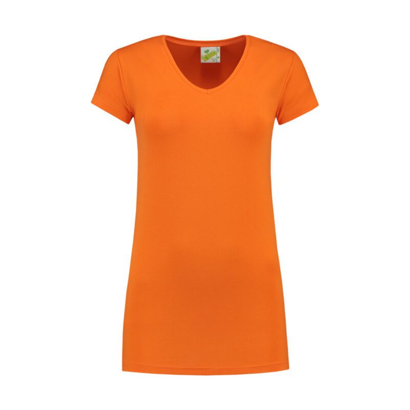 Lemon&Soda L&S T-shirt V-neck cot/elast SS for her Orange XXL