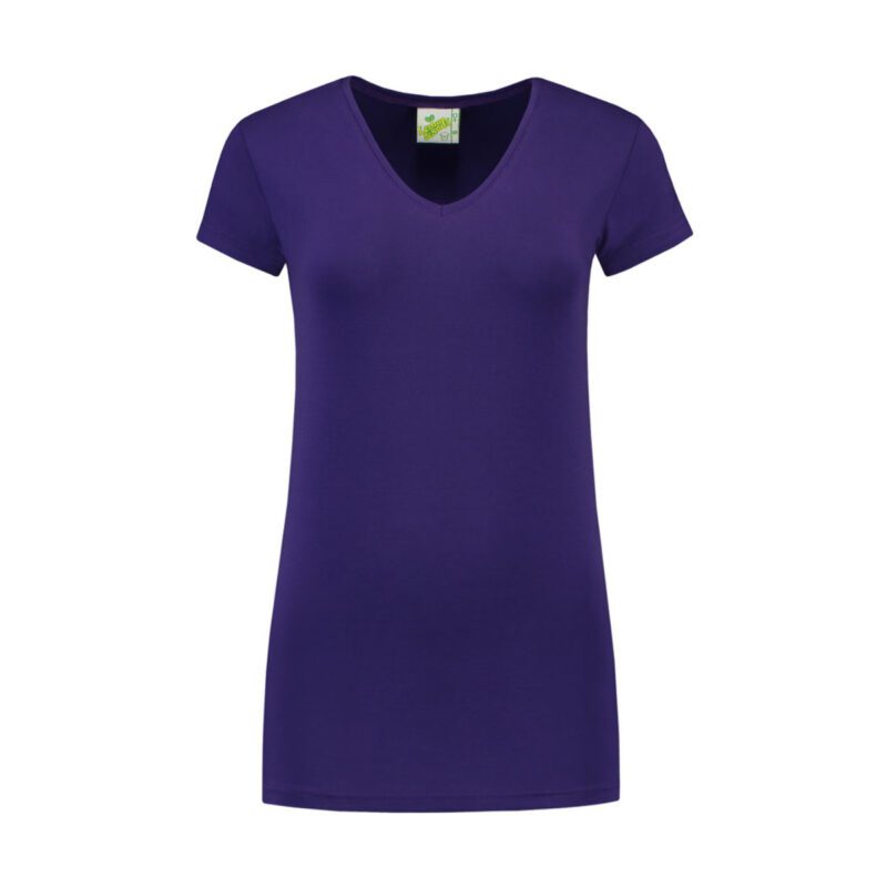 Lemon&Soda L&S T-shirt V-neck cot/elast SS for her Purple XXL