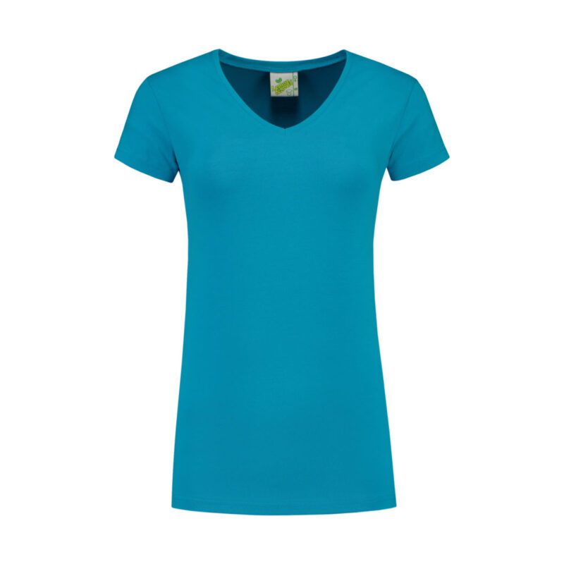 Lemon&Soda L&S T-shirt V-neck cot/elast SS for her Turquoise XXL