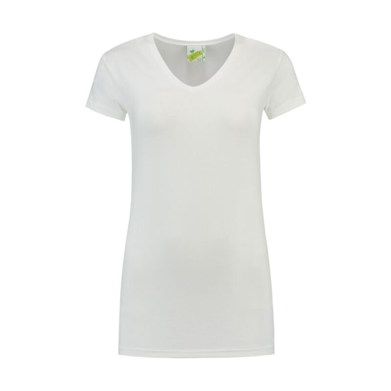 Lemon&Soda L&S T-shirt V-neck cot/elast SS for her White XXL