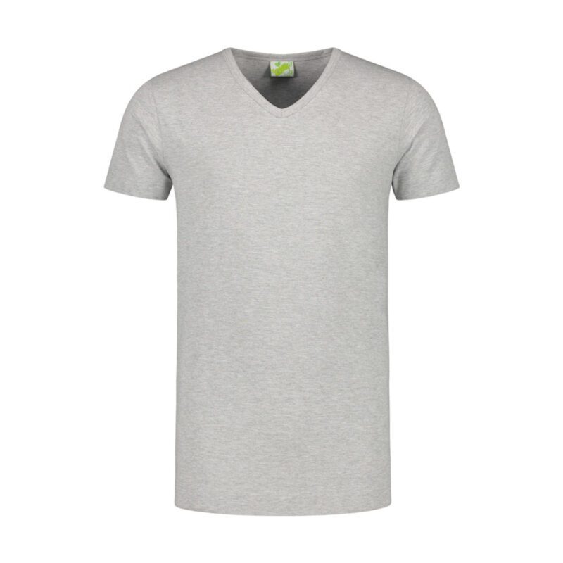Lemon&Soda L&S T-shirt V-neck cot/elast SS for him Grey Heather 3XL