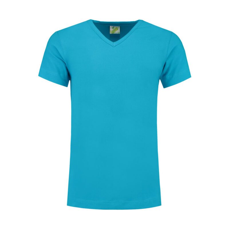 Lemon&Soda L&S T-shirt V-neck cot/elast SS for him Turquoise 3XL