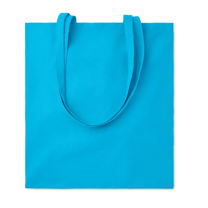 COTTONEL Katoenen boodschappentas met lange hengsels (140 g/m2) turquoise ONE SIZE
