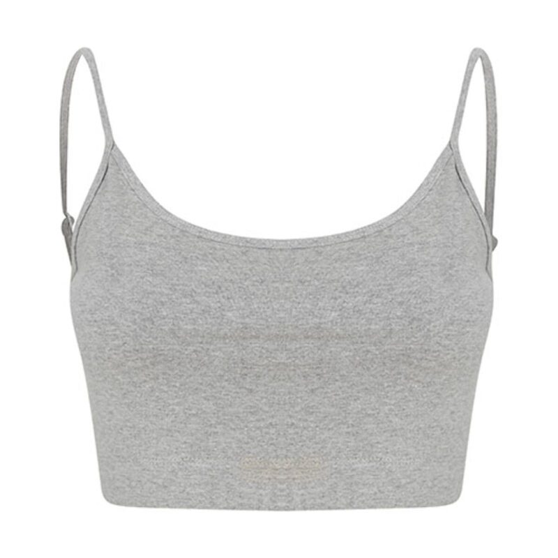 SF  Women´s Sustainable Fashion Cropped Cami Top Heather Grey XXL