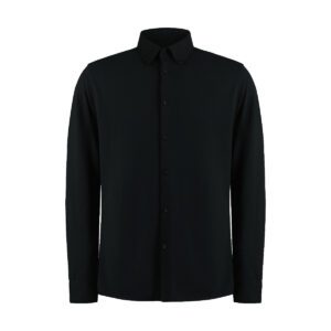 Kustom Kit Tailored Fit Superwash® 60º Pique Shirt Long Sleeve Black 3XL