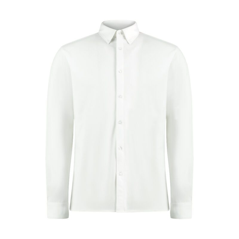 Kustom Kit Tailored Fit SuperwashÂ® 60Âº Pique Shirt Long Sleeve White 3XL